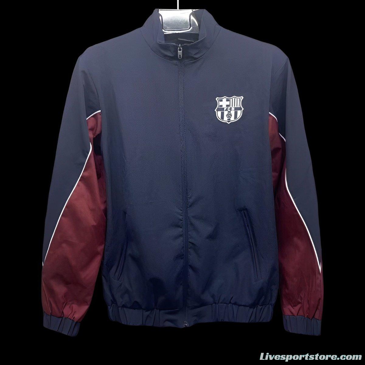 24/25 Barcelona Navy Full Zipper Windbreaker